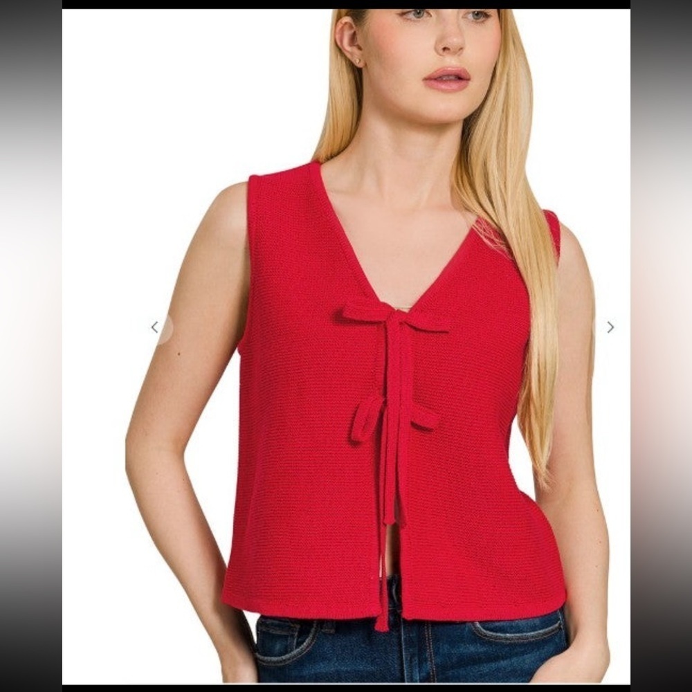 Tie Front Sweater Vest